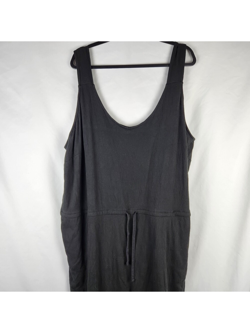 NWT Eddie Bauer Womens Thistle Tex Plus Size Sleeveless Jumpsuit Black 3X